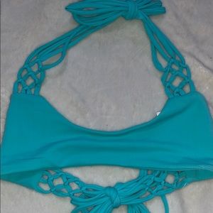 NWT Siempre Golden Baby blue el delfin top